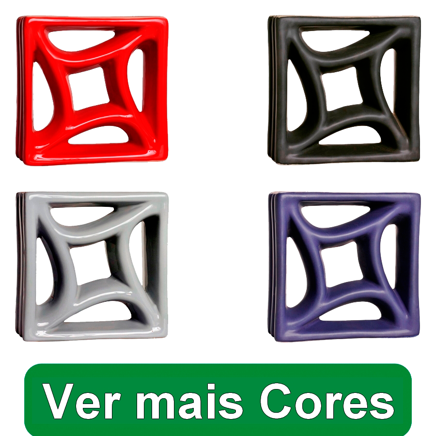 Cobogó de louça esmaltada Estrela - Todas as Cores