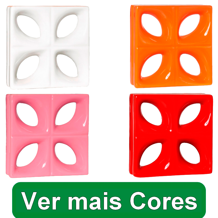 Cobogó de louça esmaltada Folha - Todas as Cores