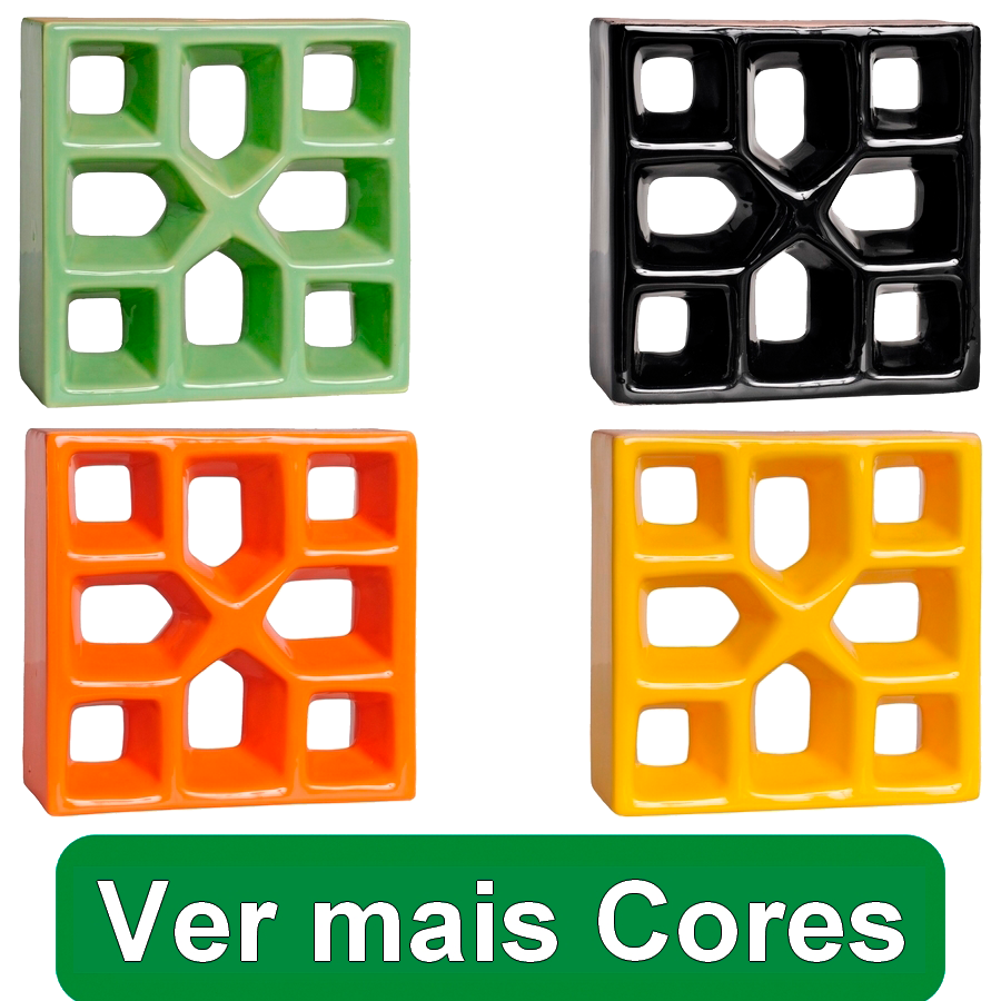 Cobogó de louça esmaltada Reto Xis - Todas as Cores