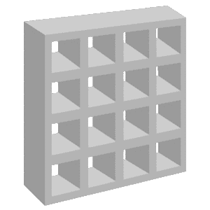 Cobogós de concreto da fábrica, modelo 16 furos Retos.