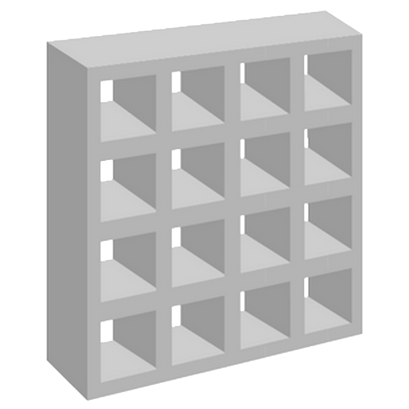 Cobogós de concreto da fábrica, modelo Antichuva 16 Furos.