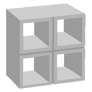 Cobogós de concreto da fábrica, modelo 4 Furos.