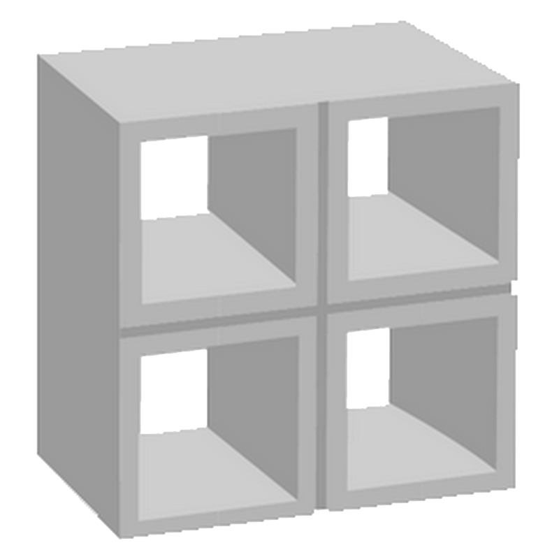 Cobogós de concreto da fábrica, modelo 4 Furos.
