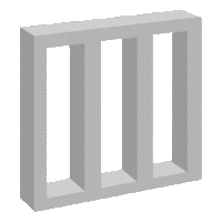 Cobogós de concreto da fábrica, modelo 4 Lâminas Vertical.