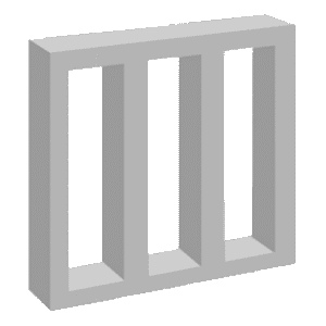 Cobogós de concreto da fábrica, modelo 4 Lâminas Vertical.