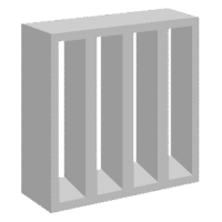 Cobogós de concreto da fábrica, modelo 5 Lâminas Vertical.