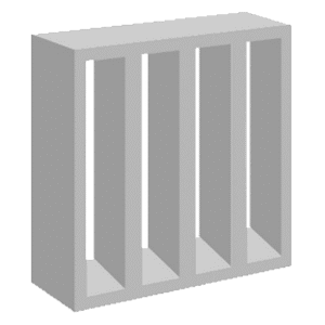 Cobogós de concreto da fábrica, modelo 5 Lâminas Vertical.