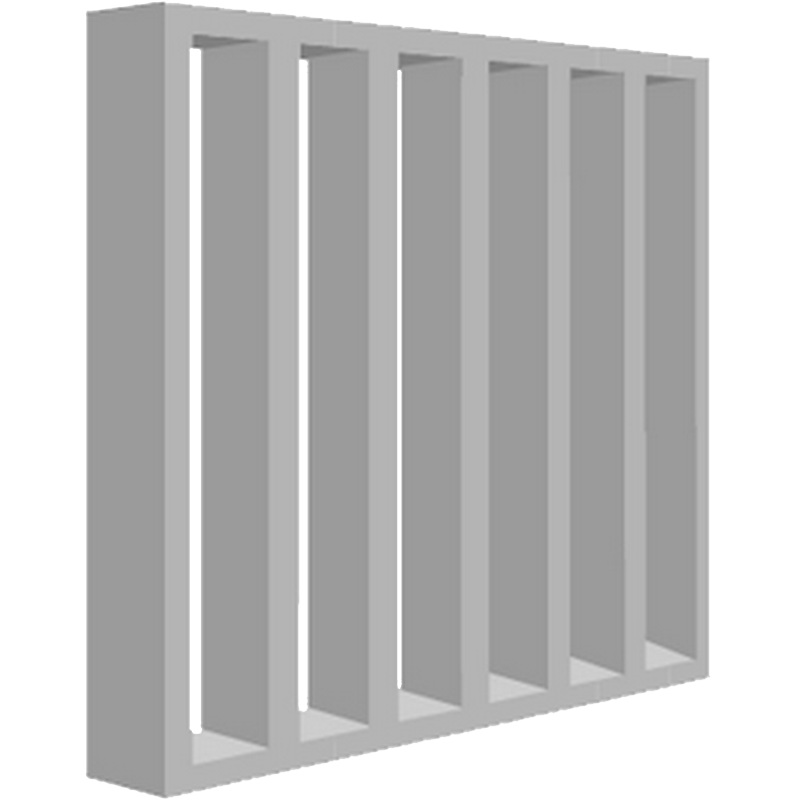 Cobogós de concreto da fábrica, modelo 7 Lâminas Vertical.