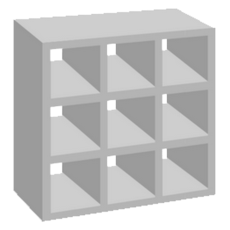 Cobogós de concreto da fábrica, modelo 9 Furos.