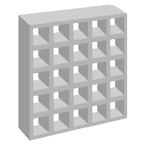 Cobogós de concreto da fábrica, modelo 25 Furos Retos.