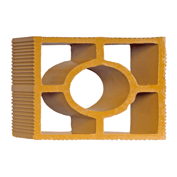 Elemento Vazado Cerâmico Ocre Impermeabilizado